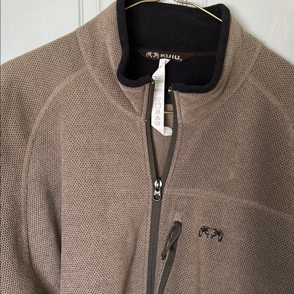 KUIU Brown Zip Up Sweater with High Collar